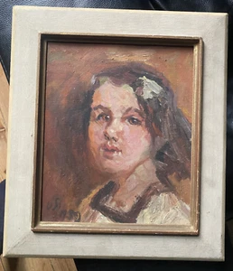 ::ÖLGEMÄLDE PORTRÄT JUNGE FRAU°SIGNIERT UNLESERLICH RAHMEN ANTIK BILDNIS GESICHT - Bild 1 von 6