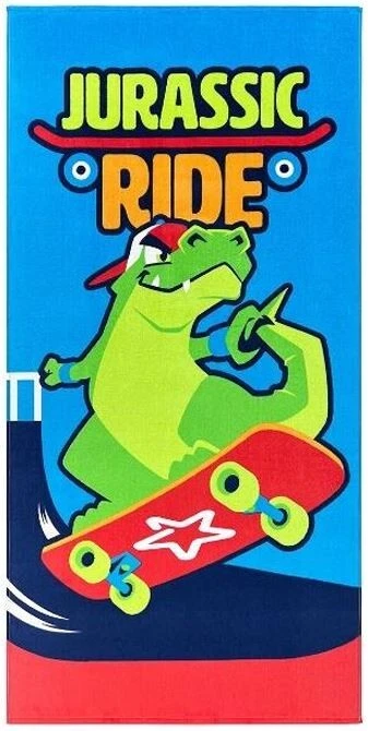 Toalla de Playa 30"x60" Jurassic Skate Board Trex Ride 100% Algodón Hecha en Brasil Foto 1 de 1