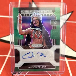 2022 Panini PRIZM WWE QUEEN ZELINA Green Sensational Signatures AUTOGRAPHE - Picture 1 of 5