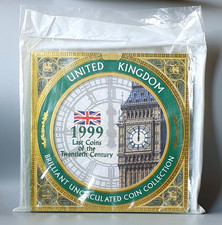 Royal Mint 1999 Sealed UK Annual 8-Coin Set BU Rugby £2 Scottish Lion Rampant £1