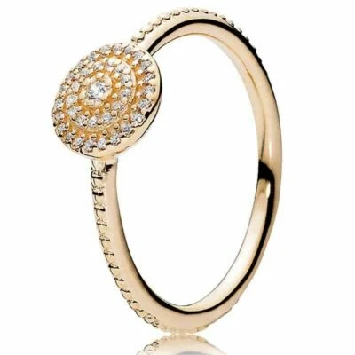 NEW Genuine Pandora 14ct Gold Ring 150184CZ With Box Cubic Zirconia Cluster - Image 1 of 4