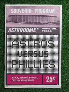 HOUSTON ASTROS 1965 PROGRAM vs PHILADELPHIA PHILLIES 1st YR ASTRODOME Joe Morgan - Picture 1 of 6