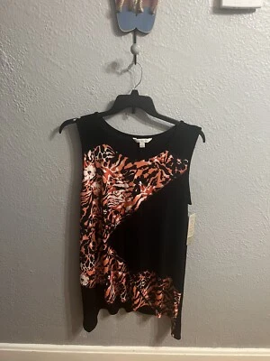 Blusa para mujer Laura Ashley 1X suéter túnica negro coral sin mangas Foto 1 de 4