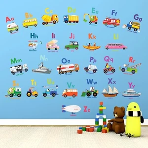 Decowall BA-2005N Transport Alphabet Kinderzimmer Kind Wandaufkleber Aufkleber - Bild 1 von 7