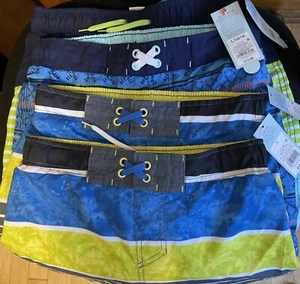 4 Pairs Of Cat & Jack Boys Size L Multi-Colored Swim Shorts Trunks NWT - Picture 1 of 4