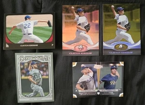 Lotto 5 carte Clayton Kershaw Los Angeles Dodgers - Foto 1 di 7
