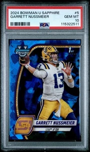 2024 BOWMAN UNIVERSITY CHROME SAPPHIRE #5 GARRETT NUSSMEIER PSA 10 (VOLUME) - Picture 1 of 1