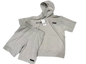NWT ZARA YOUTH SWEATER HOODIE T-SHIRT & SWEATER SHORTS MATCHING SET 13-14 - Picture 1 of 5