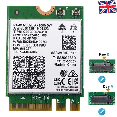 M.2 Wireless Network Card 802.11ax Bluetooth 5.2 Adapter Module AX200NGW WiFi - Image 1 of 4