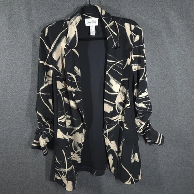 Blazer Joseph Ribkoff estampado abstracto frente abierto para mujer talla 16 estampado de garabatos Foto 1 de 4