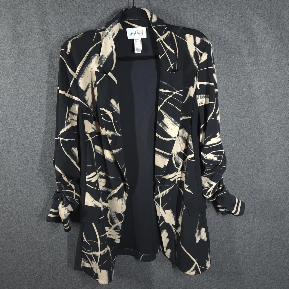 Blazer Joseph Ribkoff estampado abstracto frente abierto para mujer talla 16 estampado de garabatos Foto 1 de 4
