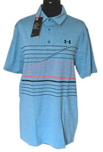 Under Armour Herren Golf Poloshirt Playoff 2.0 Heat Gear Graphic Blau S34/36 - Bild 1 von 9