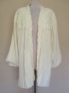De Colección Maurada Lana Bld Cárdigan Suéter Crema L Boho Cottagecore Encaje Perlas Nuevo sin Etiquetas - Imagen 1 de 7