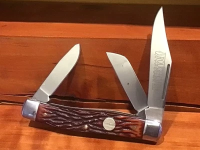 NAVAJA DE BOLSILLO VINTAGE 3 HOJAS CAMILLUS CORTE ÁSPERO TABACO GANADERO 4" Foto 1 de 4