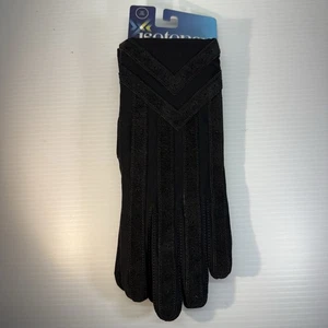 Isotoner Signature Herren Stretch Wildleder Leder Handschuhe Schwarz - Gr. XL Neu mit Etikett - Bild 1 von 10