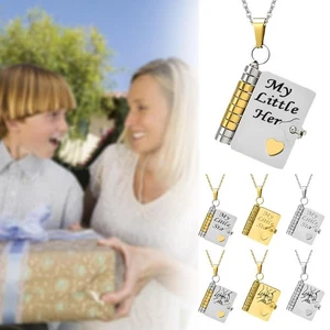 My Little Star Book Pendant Necklace For Daughter Engraved Letters J6A7 - Picture 1 of 25