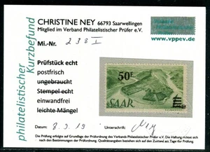 SAAR 1947 238I ** MNH FLAWLESS 200€(C2052 - Picture 1 of 2