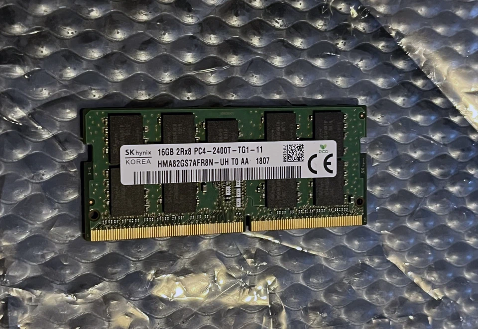 16GB DDR4 PC4-2400T-TG1-11  SODIMM ECC RAM Memory SK Hynix - Image 1 of 1