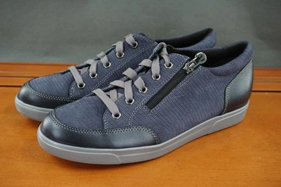 Munro Gabbie Shoes Womens 9 US Navy Blue Leather Zip Lace Up Comfort Sneakers - Image 1 of 4