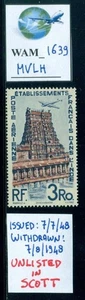 WAM_1639. INDIA FRANCESA. Sello raro. No listado en Scott. MVLH - Imagen 1 de 1