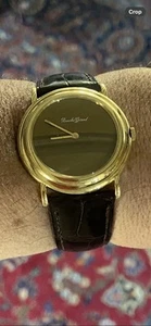 Vintage Bueche Girod Solid 18k Gold Automatic Tigers Eye - Picture 1 of 7