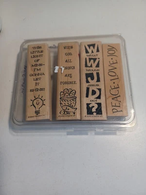 Stampin' Up! Juego de 4 estampillas montadas en madera Little Christian Inspirations  Foto 1 de 4