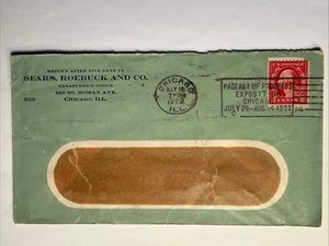 Sears, Roebuck and CO. Envelope mailed 103 years ago, May 18th 1922 - Picture 1 of 5