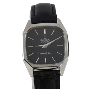 Vintage Omega Constellation Ladies Quartz Watch 23mm Black Dial Push Crown - Picture 1 of 13