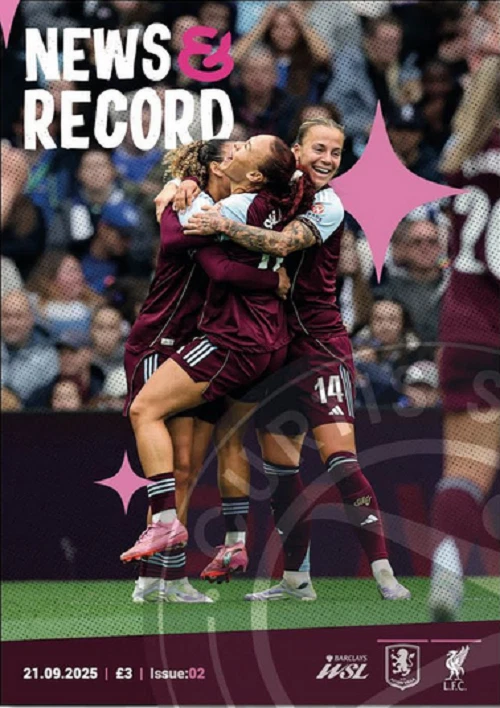 ASTON VILLA WOMEN V LIVERPOOL WOMEN 21/09/25 WSL OFFICIAL MATCH PROGRAMME - Image 1 of 1