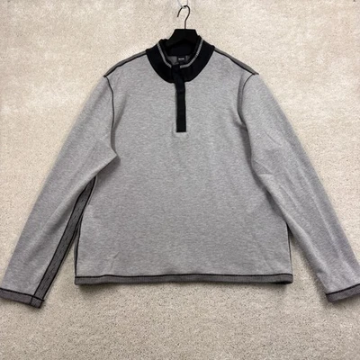 Hugo Boss Sweater Mens Size XXL Gray Pullover 1/4 Zip Regular Fit - Image 1 of 4