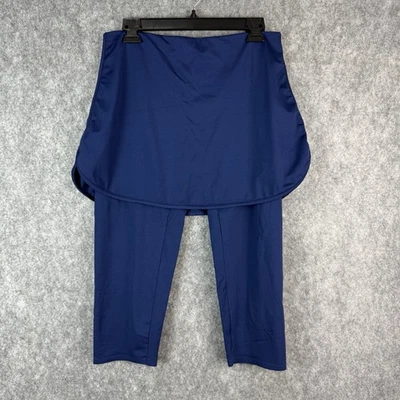 Sonic Slimmers Kathleen Kirkwood Athletic 2 In 1 Skirt Leggings L Blue Sporty - Image 1 of 4
