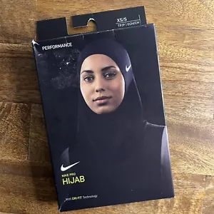 Nike Pro Performance Hijab Size XS/ Small Navy Blue Dri-Fit White Swoosh NEW - Picture 1 of 5