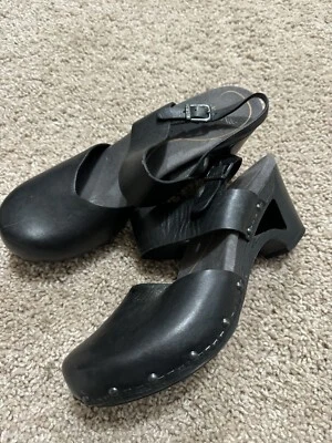 Sandalias Dansko Thea Mujer Talla 40 EE. UU. 9 Zuecos Mary Jane Tacones Zapatos Negros Foto 1 de 4