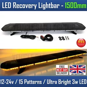 12/24v 5ft LED Beacon Bar Light Amber Recovery Warning Strobe 150cm 1500mm 1.5m - Picture 1 of 21