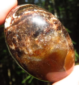 FUDGE SWIRL CHOCOLATE BROWN BLACK OPAL GEM GRADE CRYSTAL PALMSTONE MADAGASCAR *2 - Picture 1 of 10