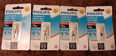 4 Philips 75W T4 GY6.35 Landscape Bulbs - Image 1 of 2
