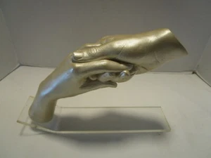 Cutrone vintage austin scultura ""mani"" lucite e gesso 12,5"" larghezza anni '80 - Foto 1 di 12
