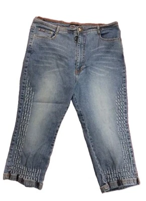 Revolt Womens Jeans Capri Size 20x20 Embroidered Stretch Denim - Image 1 of 4