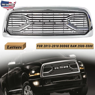 Front Grille For 2013 2014 2015 2016 2017 2018 Dodge RAM 2500/3500 Grill W/Lette Foto 1 de 4