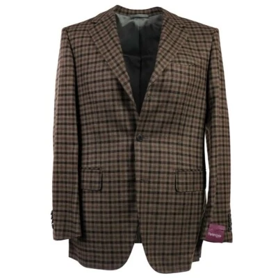 NUEVO CON ETIQUETAS $3195 SARTORIA PARTENOPEA Abrigo Deportivo Lana-Cachemira Verde Cuadros en Capas 42 R Foto 1 de 4