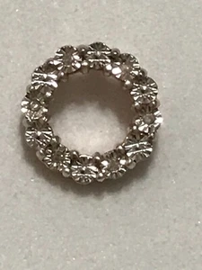 Beautiful Small Natural Diamonds Wreath Shape Rose Gold Over 925 Silver Pendant - Picture 1 of 4