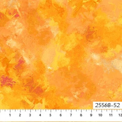Charisma Poppies Cotton Quilt fabric Northcott 25568-52 Shades of Orange Tonal - Image 1 of 4