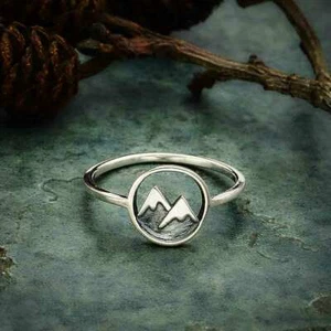 Sterling Silver Snow Capped Mountain Ring Size - Picture 1 of 8