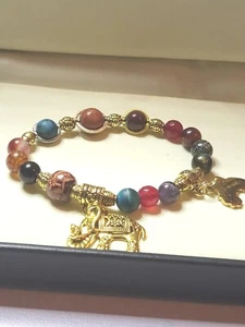 UNISEX AFRICAN THEME STRETCH BRACELET 7.5" - Picture 1 of 2