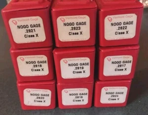 Juego de 9 medidores de enchufe Vermont Gage Clase X NO GO - Imagen 1 de 3