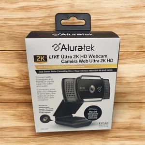 Aluratek 2K Ultra HD Webcam with Autofocus and Dual Microphones - Brand New - Picture 1 of 4