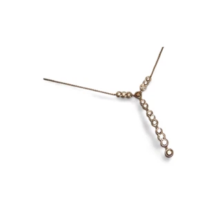 Exquisito Collar Gota Diamante Marrón Color Elegante Oro Blanco 18K - Imagen 1 de 3