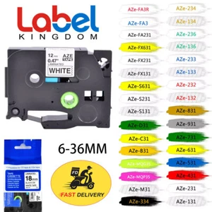 Compatible TZ TZe Label Tape Laminated for Brother P-Touch 6/9/12/18/24/36MM - Foto 1 di 10