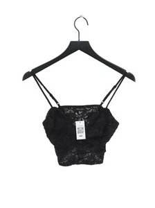 New Look Women's Top UK 8 Black Nylon with Elastane, Polyester Cropped - Picture 1 of 5