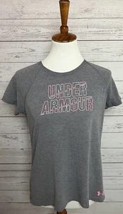 Under Armour Heat Gear Youth XLarge Loose Girls T-Shirt Top Gray - Picture 1 of 6